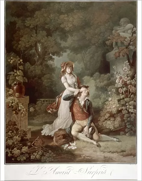 L Amant Surpris - The Surprised Lover The Lover Surprised, engraved by Charles Melchior