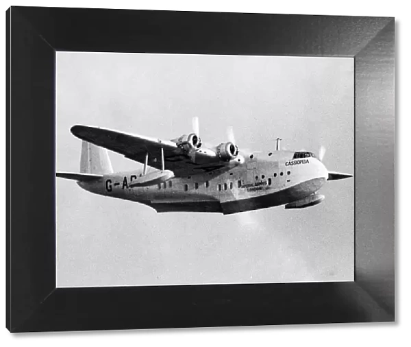 New Imperial Airways flying boat Cassiopeia in flight after taking off from Southampton