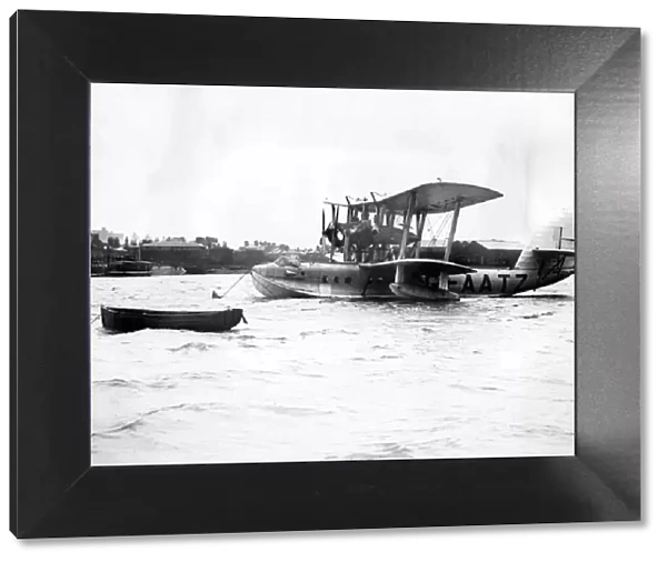 Imperial Airways flying boat Swanage moored at Southampton ready for her flight to