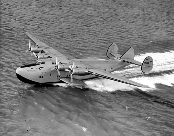 The giant new American flying boat Yankee Clipper as she landed at Southampton