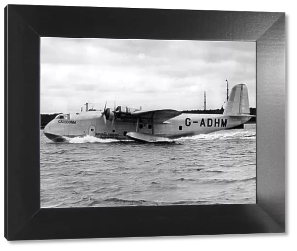 The Imperial Airways flying boat Caledonia about to take off from Southampton
