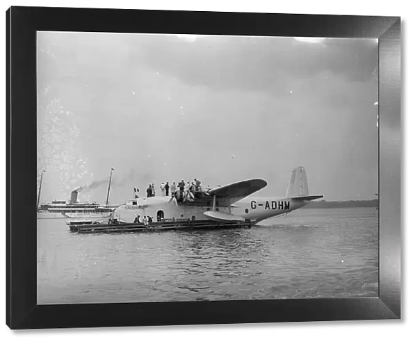 Flying boats Caledonia being prepared for the first commercial Atlantic crossing