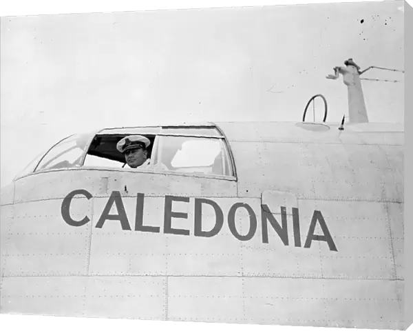 Caledonia takes off from Southampton on first experimental transatlantic flight