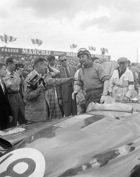 15 June 1953 Rolt-Hamilton team win Le Mans 24 hour race Press surround Duncan