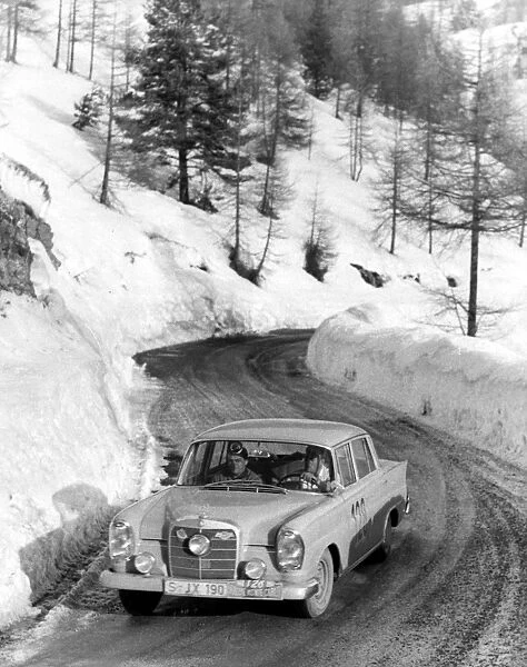 The 29th Monte Carlo Rally won by a Mercedes 128 driven by German pair Walter Schock