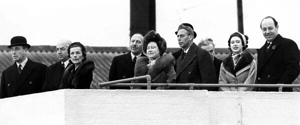 31 January 1952 King George VI and Queen Elizabeth watch the take-off of the plane