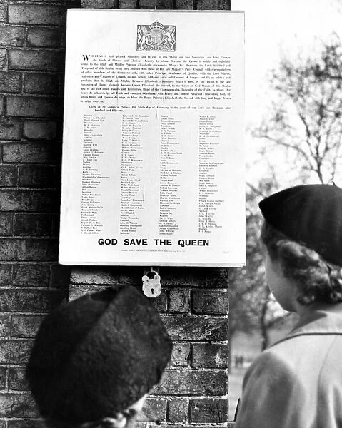 6 February 1952 The Royal Proclamation announcing that the crown has solely
