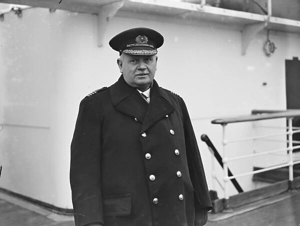 Aboard the SS Almeda at Tilbury. Captain W Turner Russell, the skipper. 16