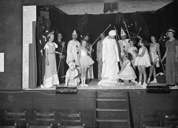 An acting group in Swanley rehearse Snow Fantasy. 1936