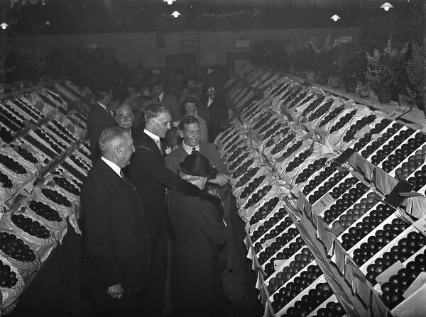 Admiring the display at the North Kent Agricultural Association fruit show. 1937