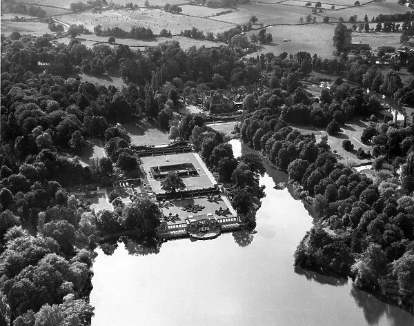 Aerial of Hever Castle and the lake Near Edenbridge Kent