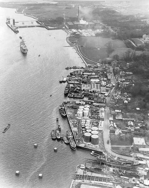 Aerial view of Greenhithe, Kent. 18th December 1958