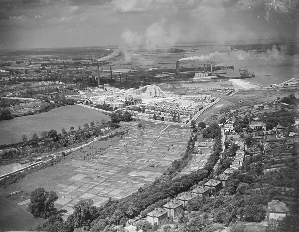An aerial view of Greenhithe, Kent. 1939
