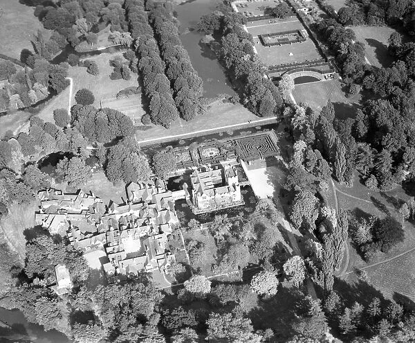 Aerial view of Hever Castle, Hever, Kent, England 15 September 1962