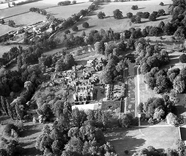 Aerial view of Hever Castle, Hever, Kent, England 15 September 1962