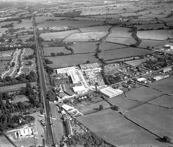 Aerial view of the north of Edenbridge Kent, England Fircroft Way and Station Road Industrial