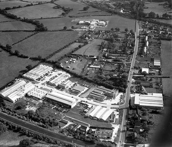 Aerial view of the north of Edenbridge Kent, England Fircroft Way and Station Road Industrial