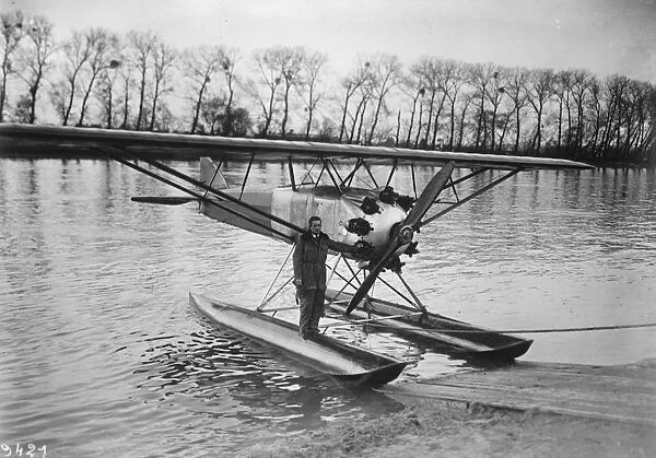 Airmans world record. Lt Demouget beat the worlds altitude record for seaplanes