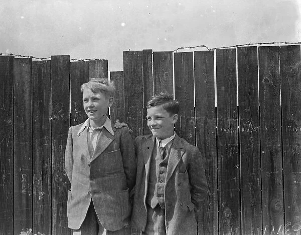 Alan Brigden and John Huddins, the two boys who were rescued from Dartford Lake, Kent