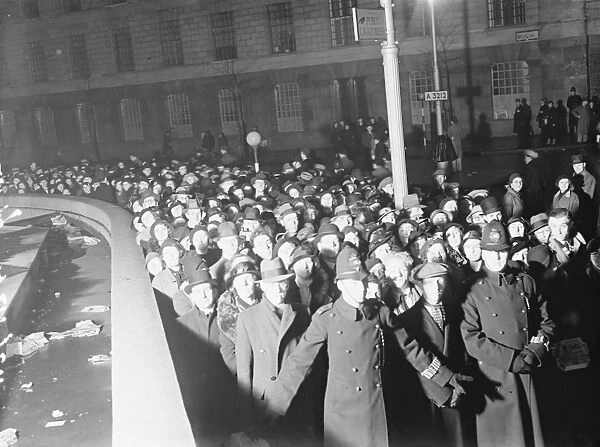 The all night queue for lying in state of King George V at Westminster Hall, at