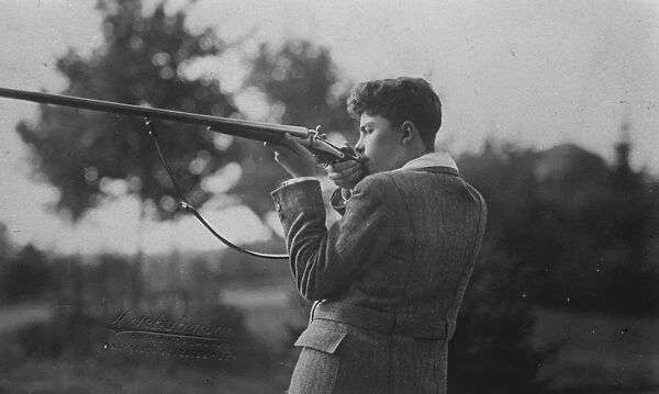 The Archduke Otto of Austria, shooting in the grounds of the Villa Lequeitio, Spain