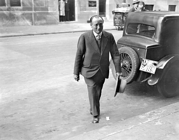 Arriving at Transport House, Westminster. Mr Ben Tiliett. 29 August 1936