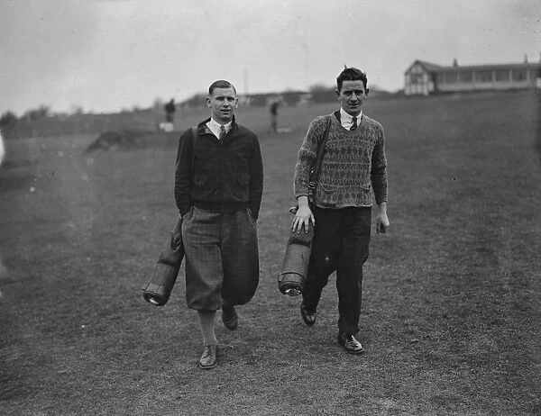 Arsenal Football Club players on the Dyke golf links at Brighton. Cliff Bastin