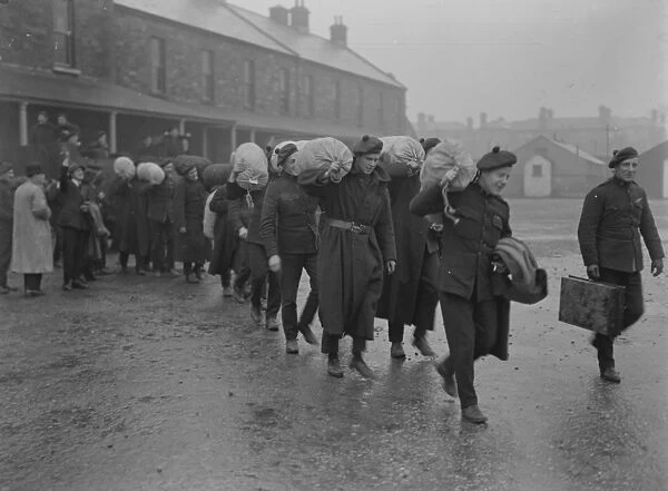 Auxiliaries arriving at Beggars Bush Barracks, Dublin for demobilisation 16 January