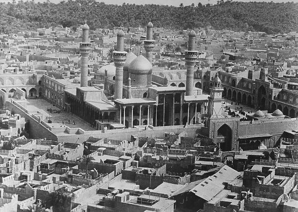 Baghdad now an island. The Khadiman Mosque, one of the finest buildings in Baghdad