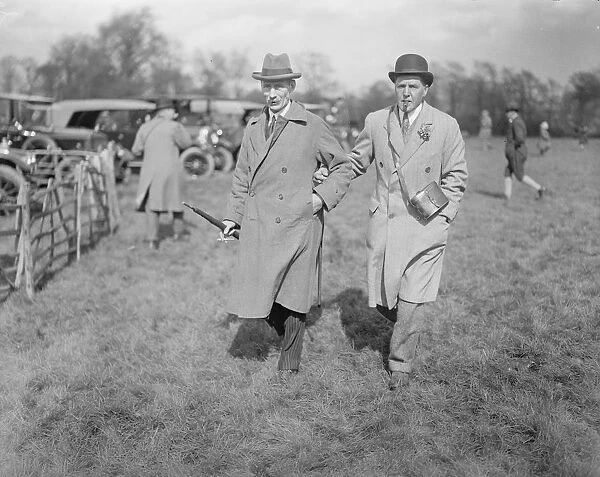 The Bar Point to Point races at Greenford Green. Lord Birkenhead and a friend