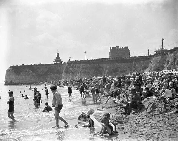 The beach at Ramsgate, Kent, crowded with holiday makers. 6 July 1928
