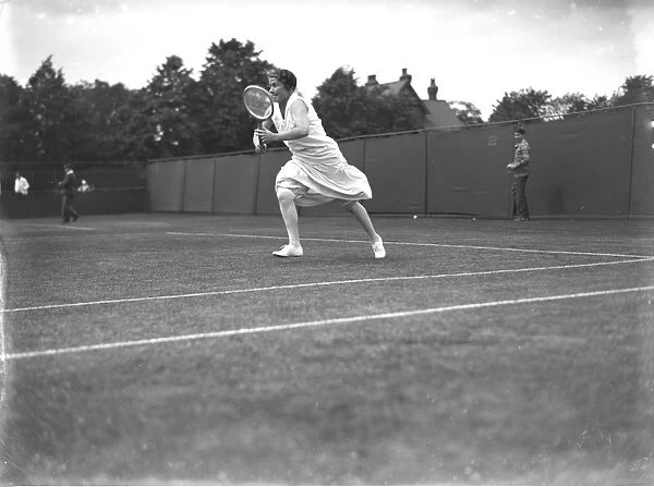 At the Beckenham Tennis Tournament, Miss Ryan on court. 12 June 1928
