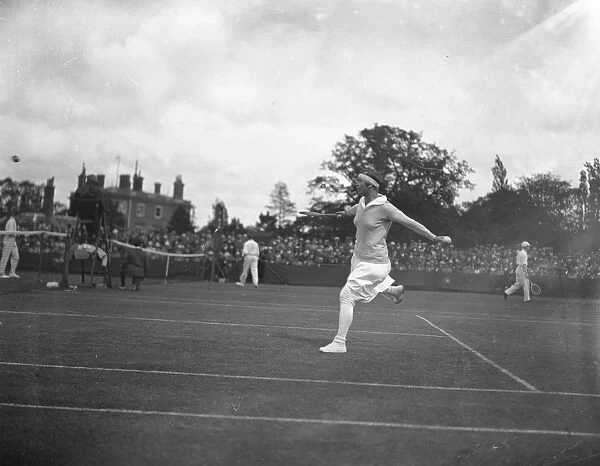 At the Beckenham Tennis Tournament, Mrs Mallory on court. 12 June 1926