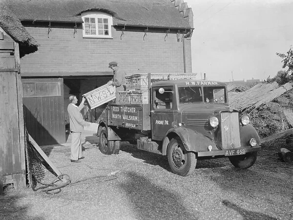 Bedford van, R W Farman. 19 August 1937 Reed Thatching in Norfolk. Mr R