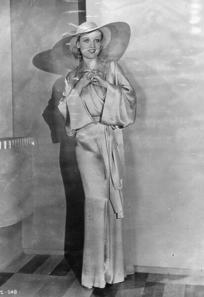 Beige satin in Russian style for the beach. 15 March 1932