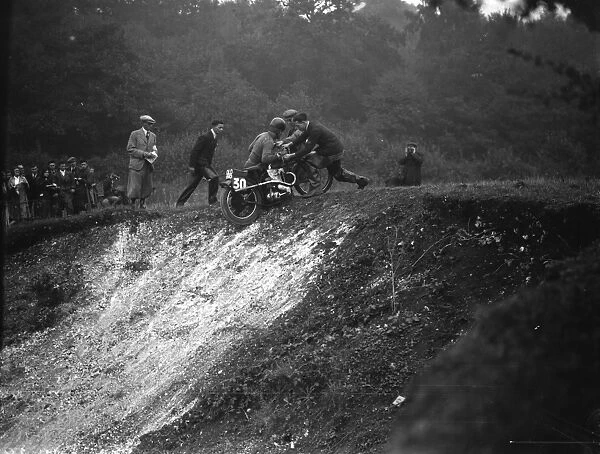 Bermondsey motorcycle scramble at Kingsdown, Kent. 3 October 1937