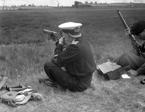 Bisley Surrey back to front hat style aided shooting for Fleet Air Arm Captain St