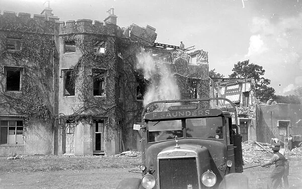 Blendon Hall demolished with lorry in Bexley, Kent. 1934
