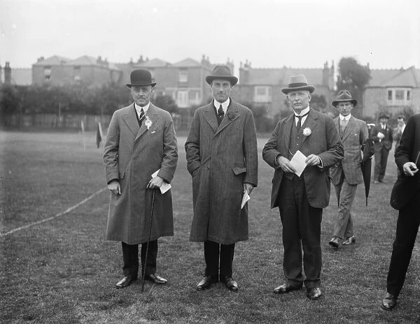 Board of Trade sports at Acton. Left to right : Sir Hubert Llewllyn Smith, Sir