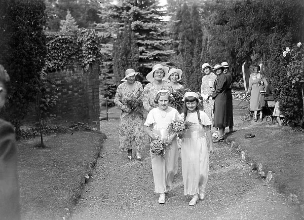 Brides maids at the wedding of Mr L. Jordon and Miss K. Bridges at Orpington Parish, Kent