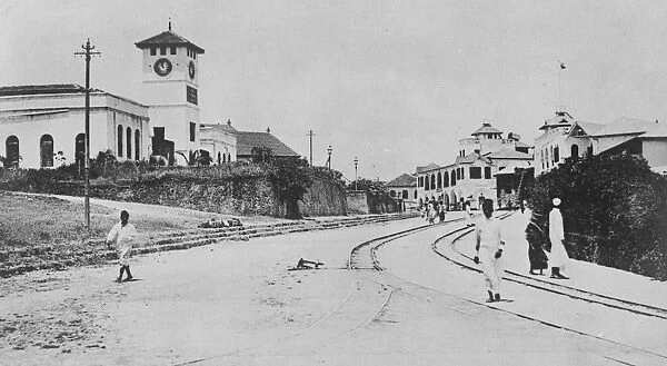British East Africa Mombasa in Kenya, the main street March 1922
