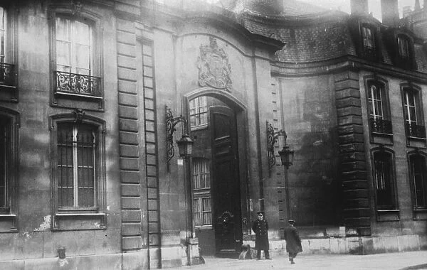 The British Embassy in the Rue Faubourg St Honore, Paris. 7 February 1928