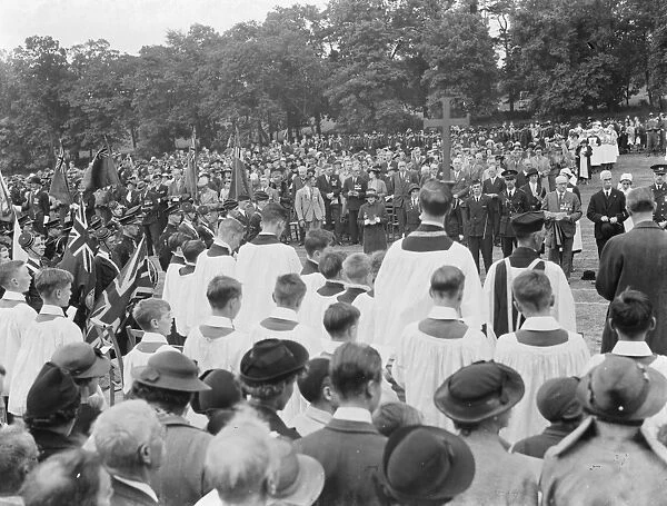 A British Legion service in Sidcup, Kent. 1935