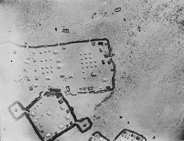 The British Military operations in Somaliland. Aerial view of the Eil Dur Elan camp