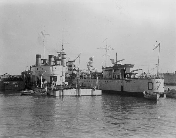 British warships on their way to China. HMS Ladybird, river gunboat, moored alongside