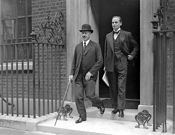 Cabinet Meeting At Downing Street. Sir Herbert Samuel and Sir Archibald Sinclair