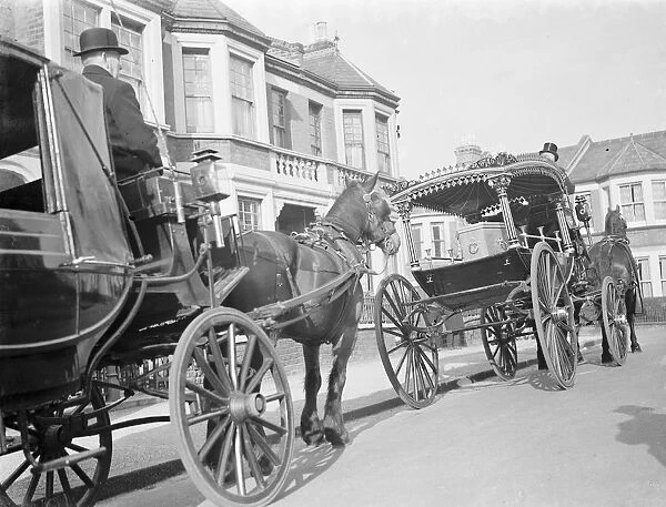 A cabmans funeral. The coffin of Mr William Rose passing through the streets of