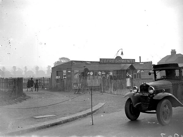 Cafe being fenced in Eltham, Kent. 30 October 1934