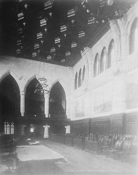 Canadian House of Parliament, Ottawa. Senate Chamber. 1921