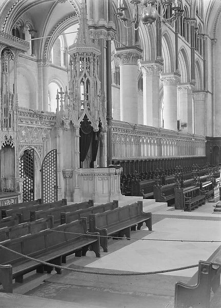 Canterbury Cathedral, Kent The Archipiscopal Throne 13 November 1928